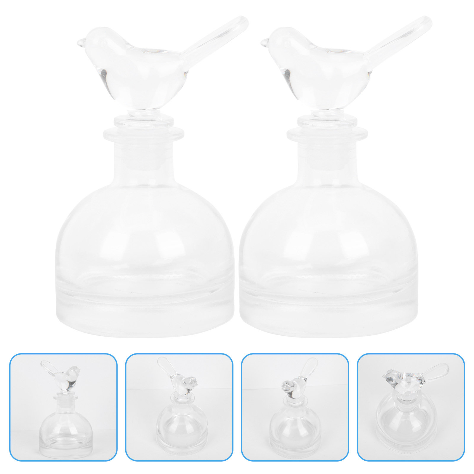 Fragrance Home Decor - قطعتان من زجاجات العطور الزجاجية الفاخرة