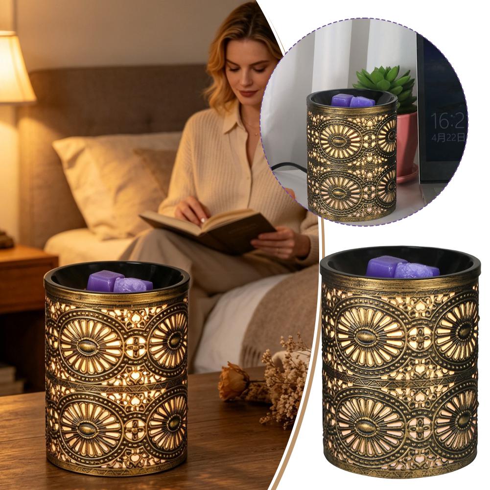 Fragrance Home Decor - شمعدان حديدي ذهبي هندسي الشكل مع
