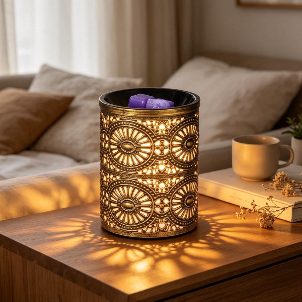 شمعدان حديدي ذهبي هندسي الشكل  - مراجعة Fragrance Home Decor وسعره